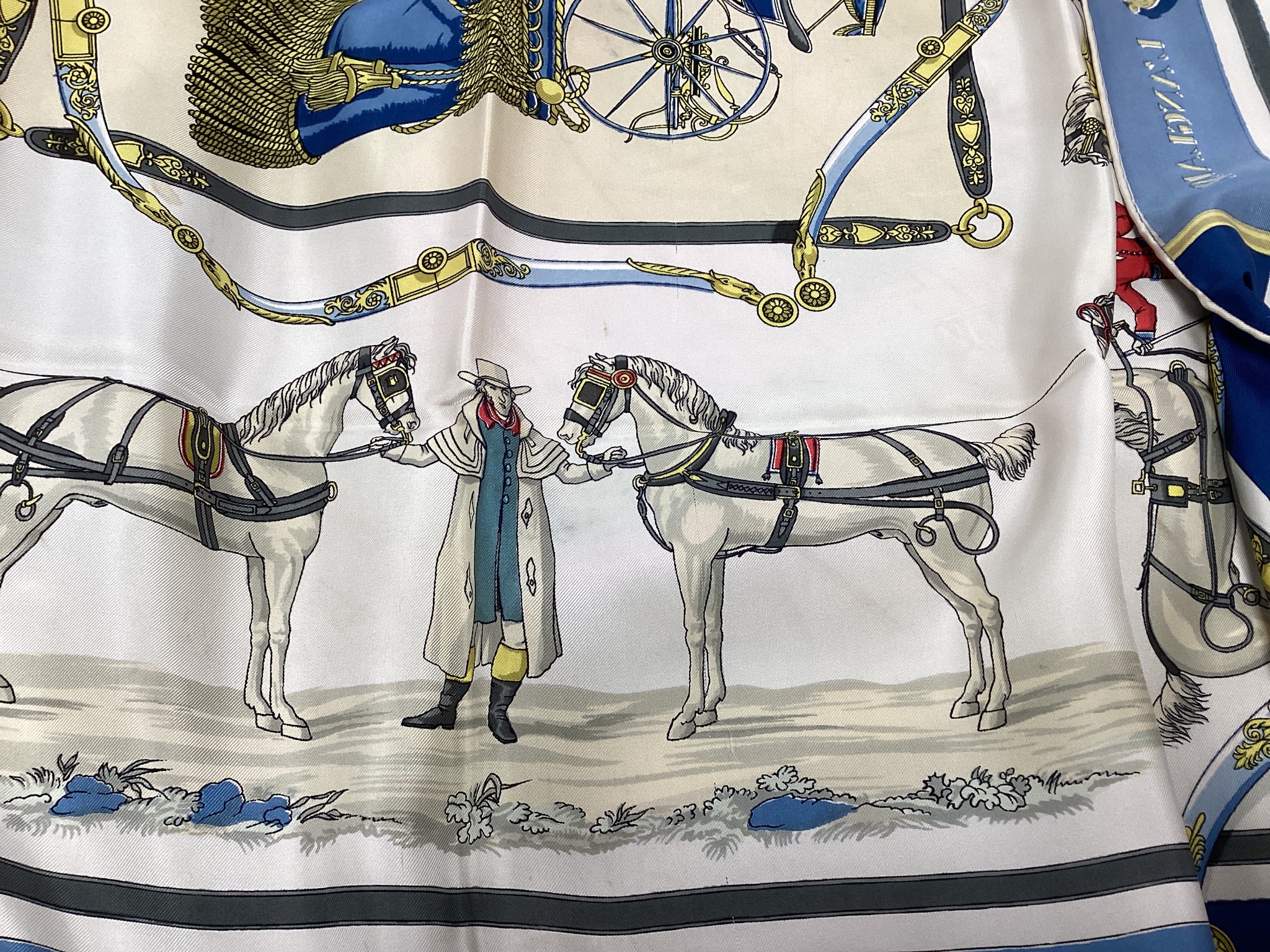 Six Hermes silk scarves